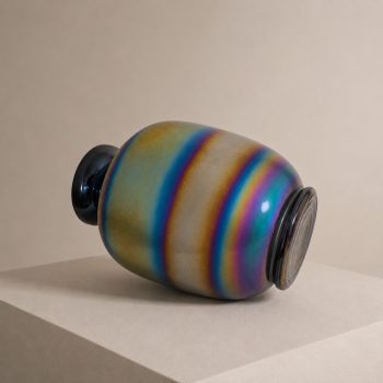 Vaso italiano in vetro di murano olografico iridescente stile Venini, anni ’70 - immagine 2