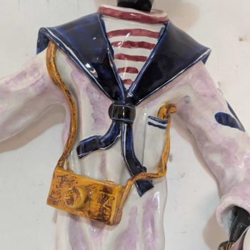 Venetian wall light from the 1950s in polychrome enamelled ceramic with a sailor - Image 10
