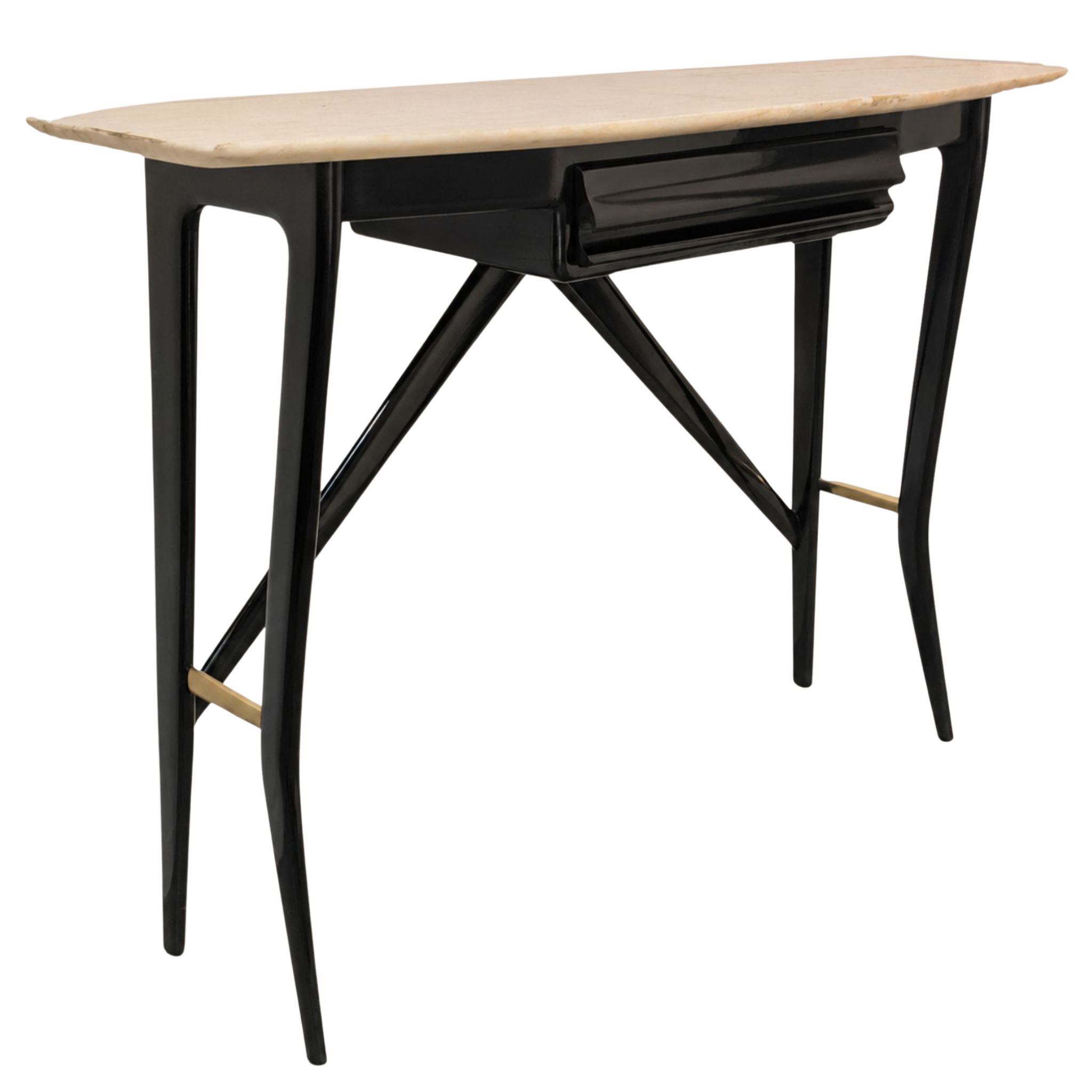 Console in legno ebanizzato e marmo di Ico Parisi, anni ’50