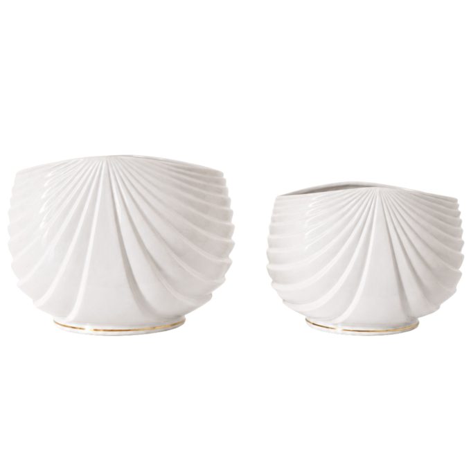 visionidepoca-pair-of-Gio-Ponti-style-vases-white-gold-glazed-ceramic-outlined-view-Italy-1970s