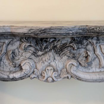 Late 19th century French fireplace in Bardiglio Imperiale marble, Louis XV style - Image 7