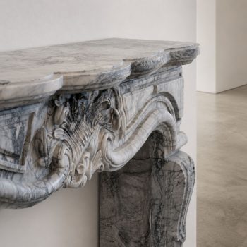 Late 19th century French fireplace in Bardiglio Imperiale marble, Louis XV style - Image 5