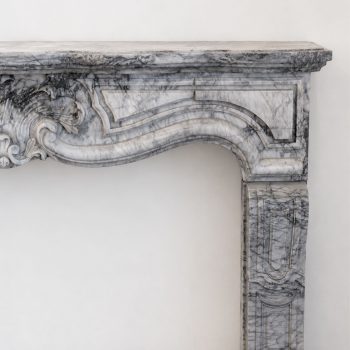 Late 19th century French fireplace in Bardiglio Imperiale marble, Louis XV style - Image 11