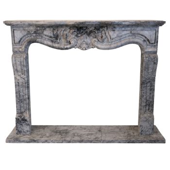 Late 19th century French fireplace in Bardiglio Imperiale marble, Louis XV style - Image 1