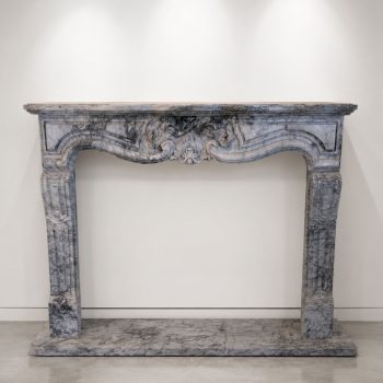 Late 19th century French fireplace in Bardiglio Imperiale marble, Louis XV style - Image 3