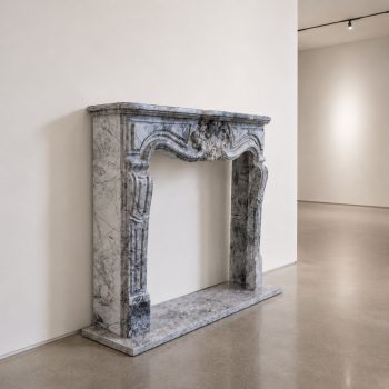 Late 19th century French fireplace in Bardiglio Imperiale marble, Louis XV style - Image 2