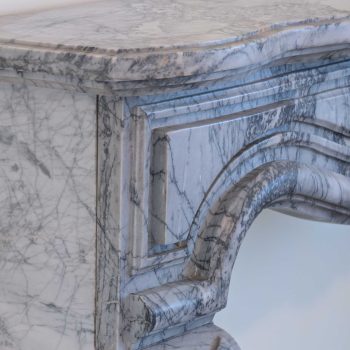 Late 19th century French fireplace in Bardiglio Imperiale marble, Louis XV style - Image 10