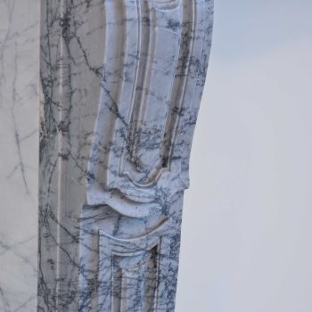Late 19th century French fireplace in Bardiglio Imperiale marble, Louis XV style - Image 9