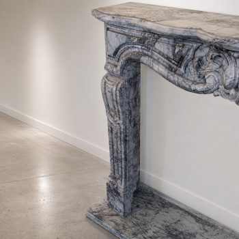 Late 19th century French fireplace in Bardiglio Imperiale marble, Louis XV style - Image 8