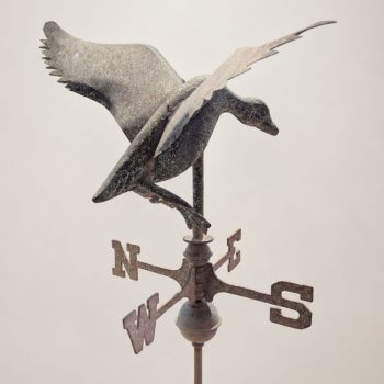 Early 1900s three-dimensional copper weathervane with open-winged duck - Image 5