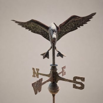 Early 1900s three-dimensional copper weathervane with open-winged duck - Image 4