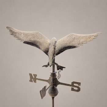 Early 1900s three-dimensional copper weathervane with open-winged duck - Image 7