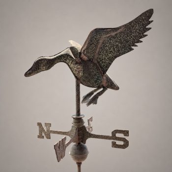 Early 1900s three-dimensional copper weathervane with open-winged duck - Image 2