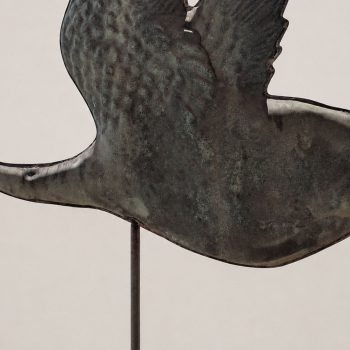 Early 1900s three-dimensional copper weathervane with flying swan - Image 7
