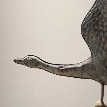 Early 1900s three-dimensional copper weathervane with flying swan - Image 5