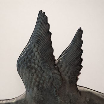 Early 1900s three-dimensional copper weathervane with flying swan - Image 2