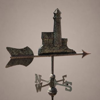 Early 1900s three-dimensional copper weathervane with port lighthouse - Image 2