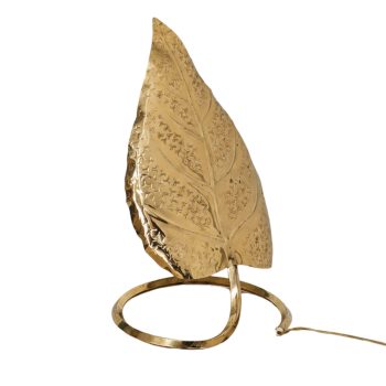 Lampada in ottone a forma di foglia stile Tommaso Barbi, Italia, anni ’70 - immagine 1