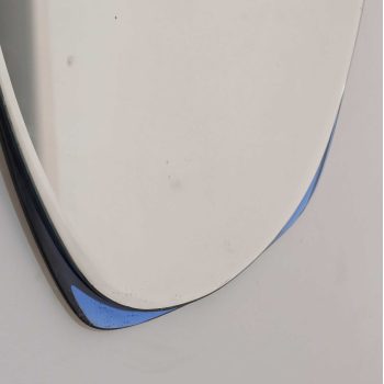 Specchio in vetro di murano blu cobalto curvo in stile Cristal Art, Italia, anni '70. - immagine 5