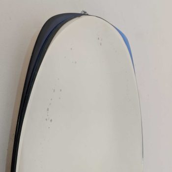 Specchio in vetro di murano blu cobalto curvo in stile Cristal Art, Italia, anni '70. - immagine 4