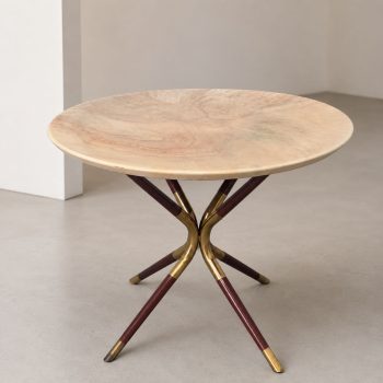 Tavolo da caffè Cesare Lacca in ottone, legno e finto marmo, 1958 - immagine 3