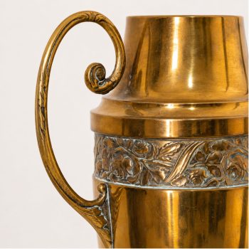 Coppia di vasi floreali Art Nouveau in ottone, Francia, 1930 - immagine 4