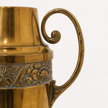 Coppia di vasi floreali Art Nouveau in ottone, Francia, 1930 - immagine 3