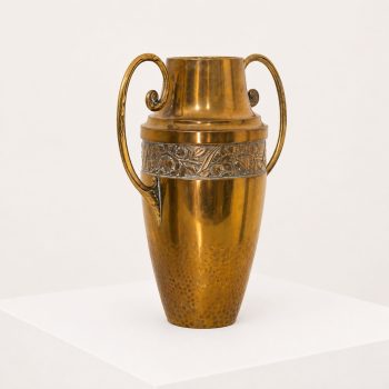 Coppia di vasi floreali Art Nouveau in ottone, Francia, 1930 - immagine 2
