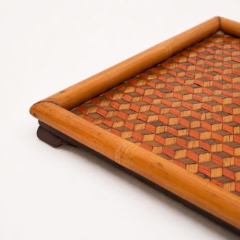 Vassoio in bamboo intrecciato Made in Shanghai, anni ’70 - immagine 7