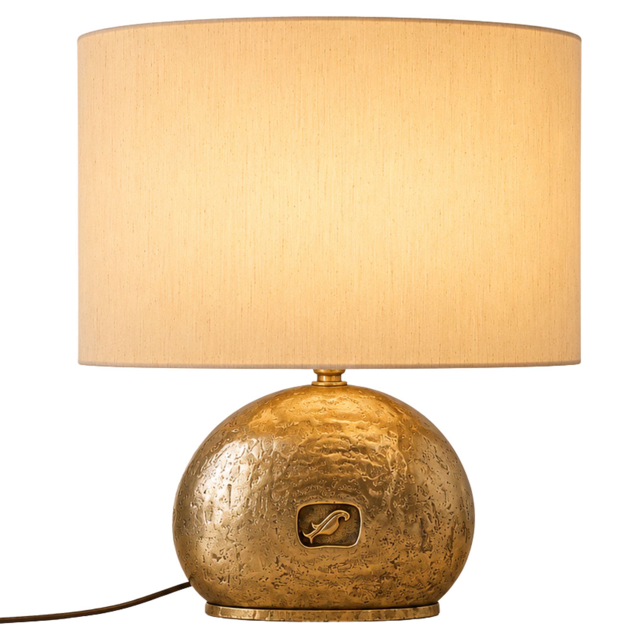 Grande lampada italiana anni ’70 in fusione massiccia di ottone