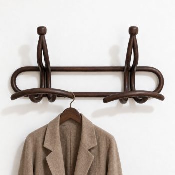 Early 20th Century Italian Art Nouveau Walnut Wall Coat Rack, Thonet Style - Image 2