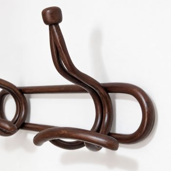 Early 20th Century Italian Art Nouveau Walnut Wall Coat Rack, Thonet Style - Image 3