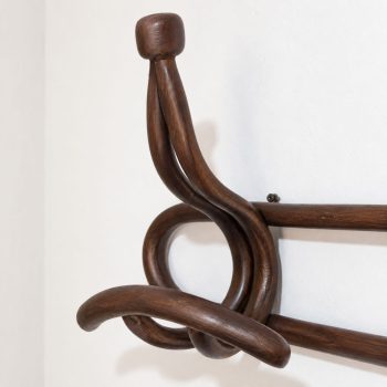 Early 20th Century Italian Art Nouveau Walnut Wall Coat Rack, Thonet Style - Image 5