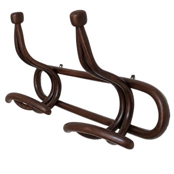 Early 20th Century Italian Art Nouveau Walnut Wall Coat Rack, Thonet Style - Image 1
