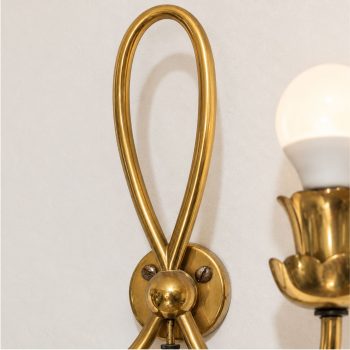 Pair of Mid-Century Modern Brass Wall Lights by Angelo Lelii for Arredoluce, 40s - Image 5