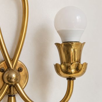 Pair of Mid-Century Modern Brass Wall Lights by Angelo Lelii for Arredoluce, 40s - Image 4