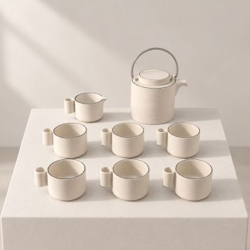 Servizio da tè in ceramica serie gresline by Franco Pozzi, Italia, '70 - immagine 2