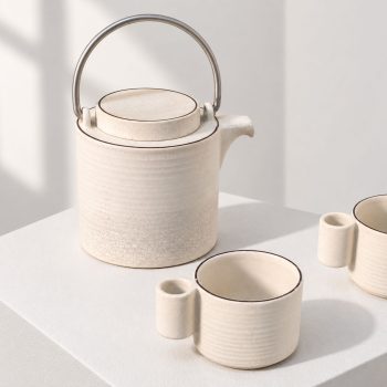 Servizio da tè in ceramica serie gresline by Franco Pozzi, Italia, '70 - immagine 7