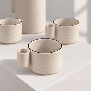 Servizio da tè in ceramica serie gresline by Franco Pozzi, Italia, '70 - immagine 3