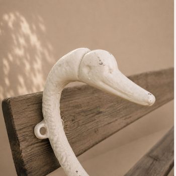 Panchina francese da giardino a forma ci cigni, anni 50 - immagine 7