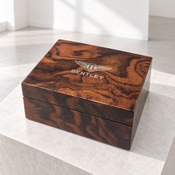 21st Century Bentley Luxury Wood Decorative Box with Winged B Logo - Image 2