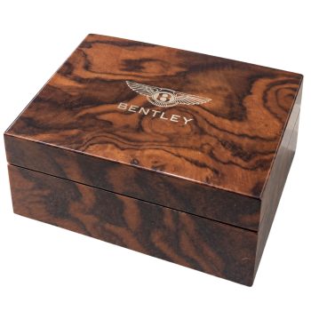 21st Century Bentley Luxury Wood Decorative Box with Winged B Logo - Image 1
