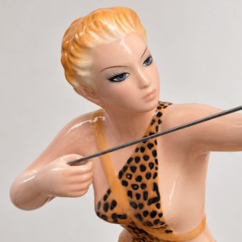 Scultura in ceramica smaltata Diana cacciatrice by Favaro e Cecchetto, anni ’50 - immagine 7