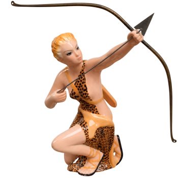 Scultura in ceramica smaltata Diana cacciatrice by Favaro e Cecchetto, anni ’50 - immagine 1