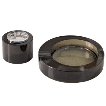 1970s Fontana Arte Style Smoking Set Ashtray Murano Glass Lighter, Italy - Image 1