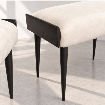 Pair of Italian Mid-Century Modern Ebanized Wood Velvet Stools, Ico Parisi Style - Image 7