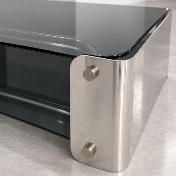 1970s Italian Smoked Glass Chrome Coffee Table, Space Age Design - Image 7