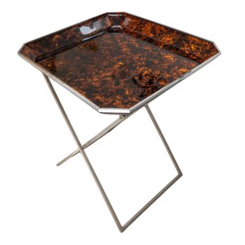Tavolino pieghevole in lucite attribuibile a Willy Rizzo, anni ’70 - immagine 1