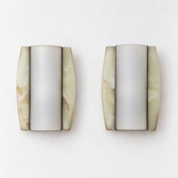 Pair of 1960s Italian Onyx and Opaline Glass Wall Lights - Image 9