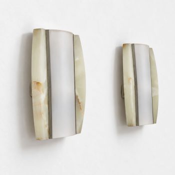 Pair of 1960s Italian Onyx and Opaline Glass Wall Lights - Image 8
